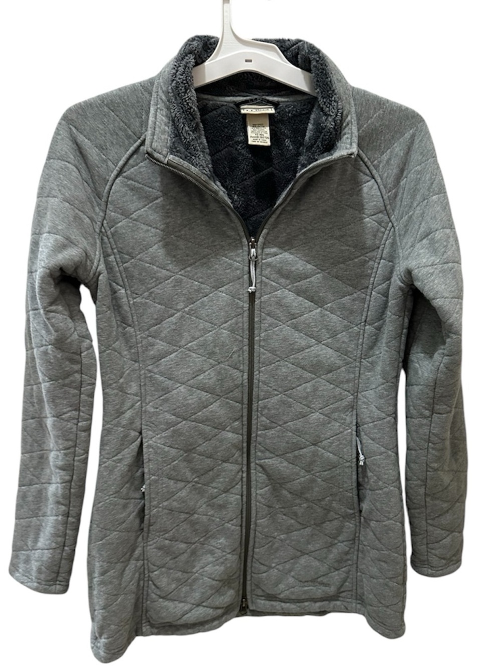 L.L. BEAN quilted heavyweight jacket size XS faux fur lined gray